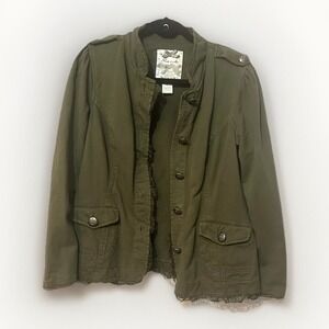 Nick & Mo Army Green Utility Jacket Exclusive Collection Button-Up Womens Medium